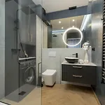 Black And Beige Apartment With Balcony And Parking In Wroclaw By Noclegi Renters